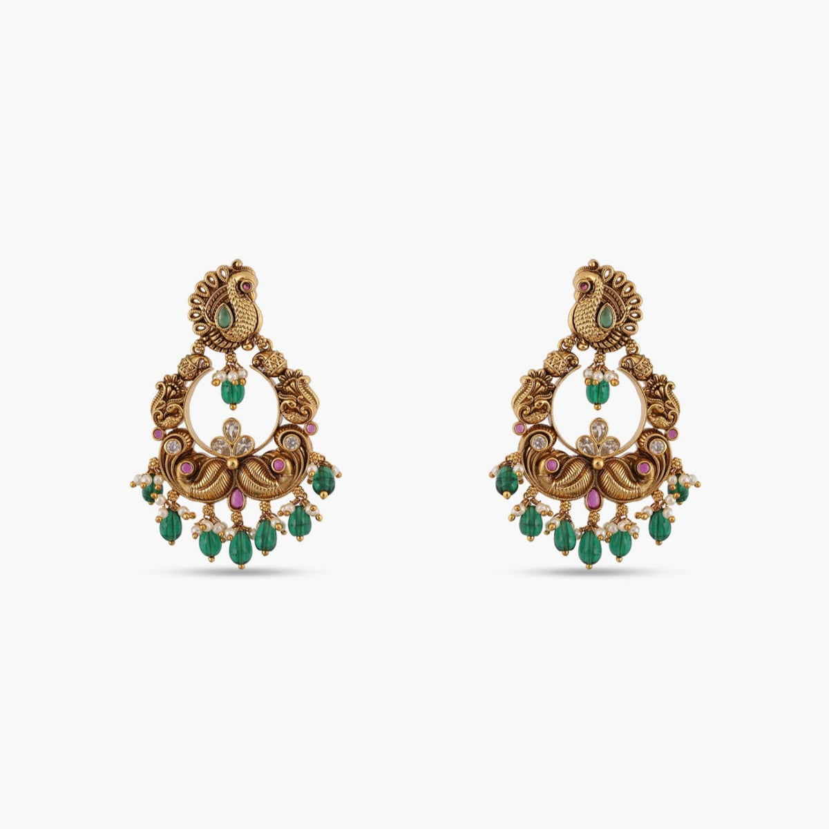 Mayurika Antique Chandbali Earrings