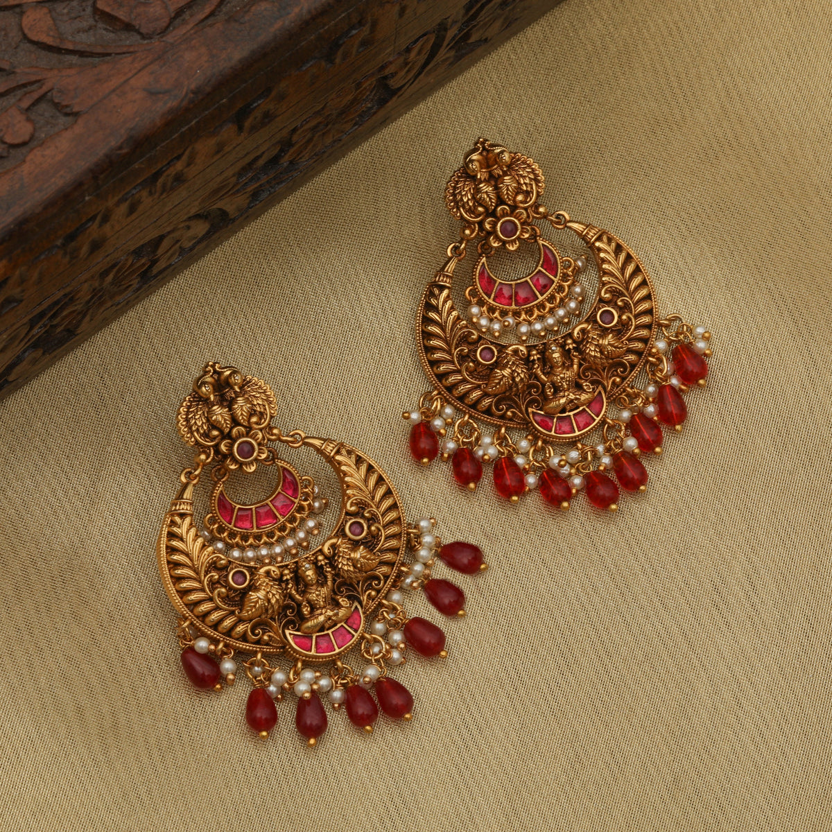 Padhmika Antique Chandbali Earrings