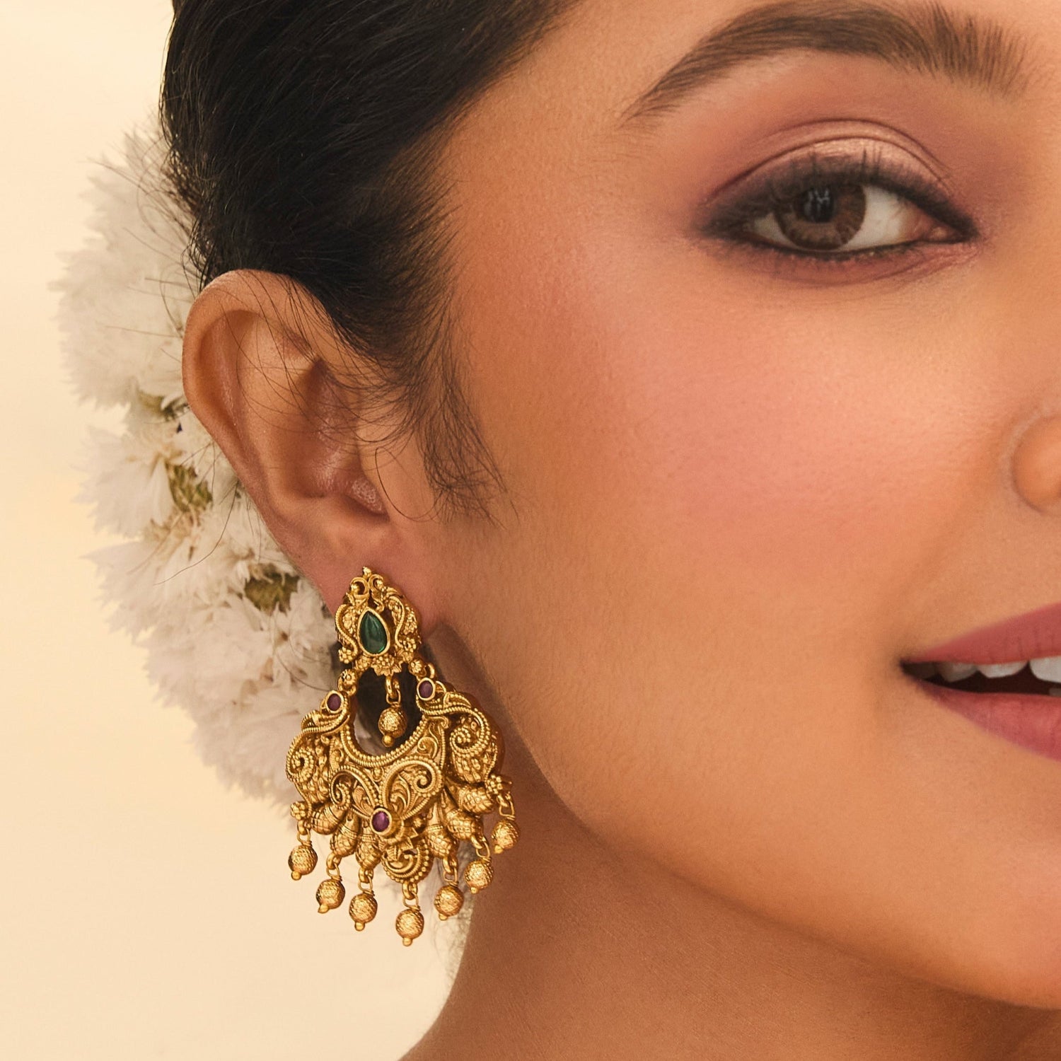 Vedhika Antique Chandbali Earrings