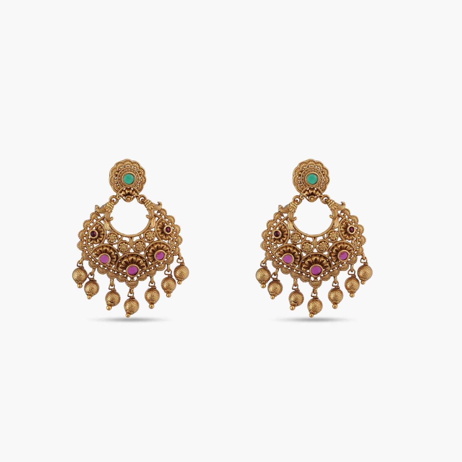 Bhavya Antique Chandbali Earrings