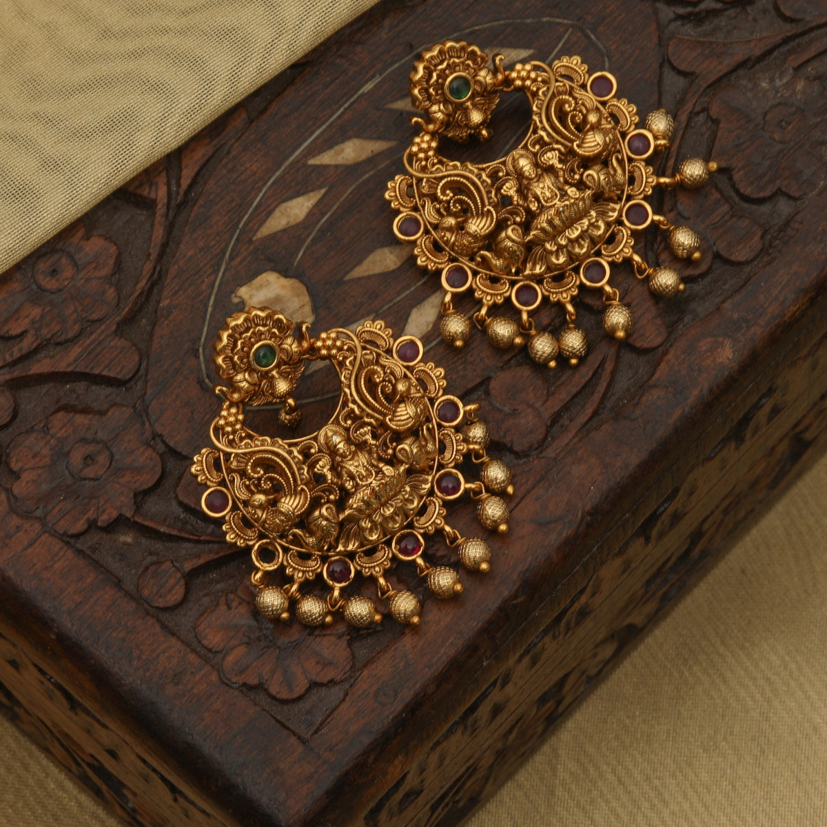 Lakshita Antique Chandbali Earrings