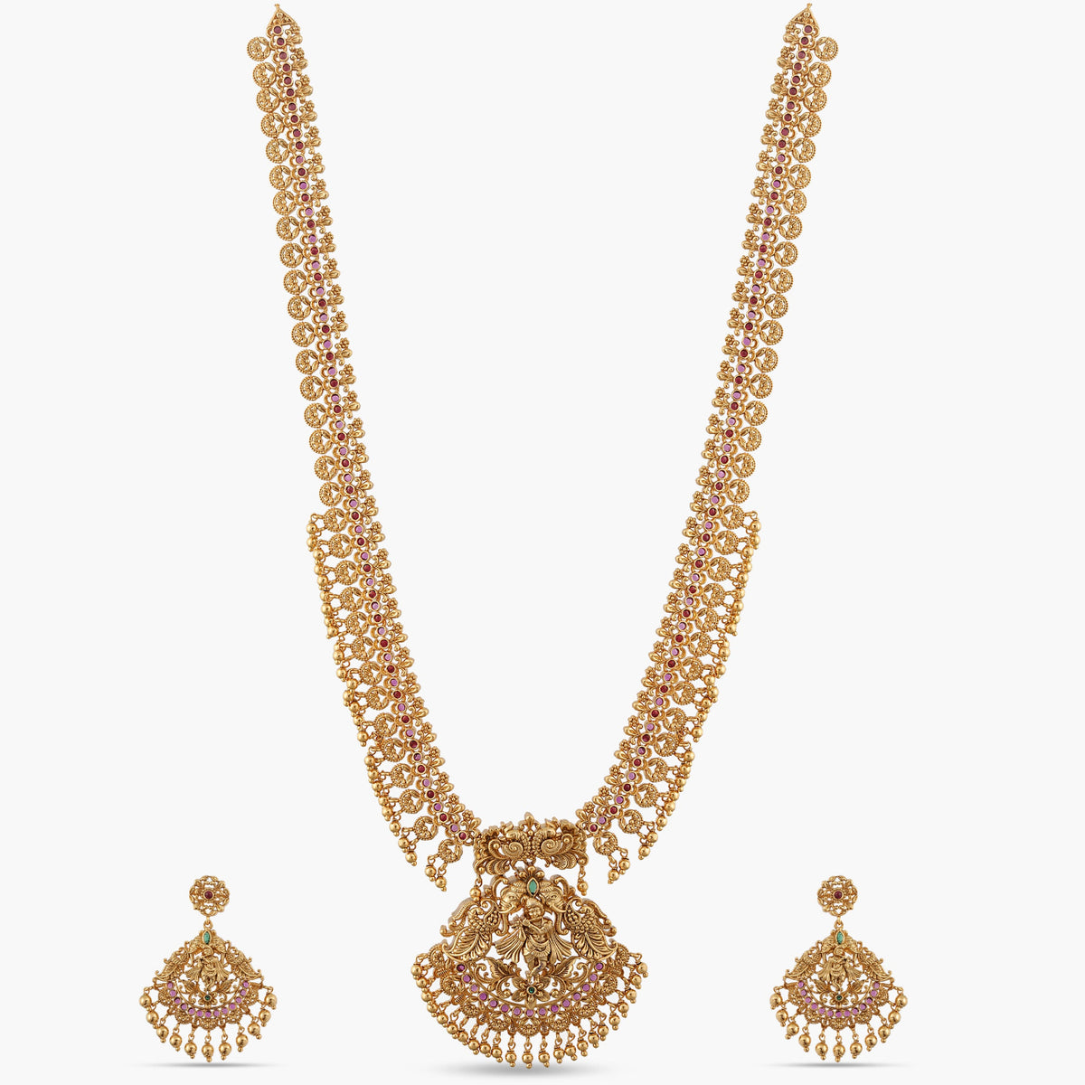 Govind Antique Temple Long Necklace Set