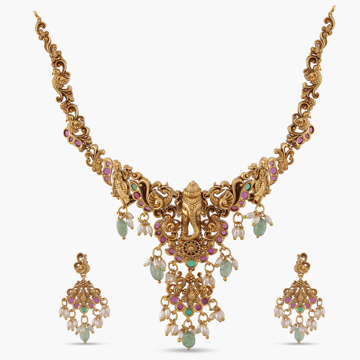 Vinayaka Antique Necklace Set