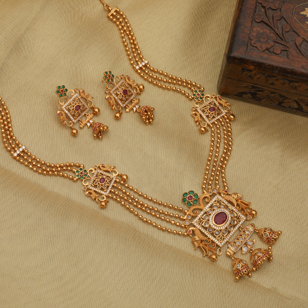 Myra Antique Long Necklace Set