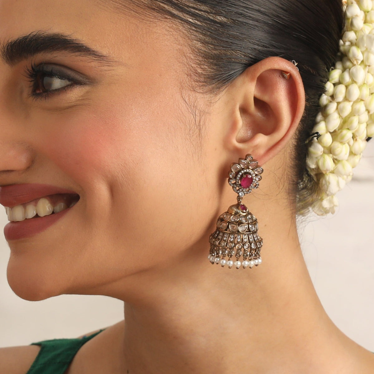 Aatreyi Nakshatra CZ Jhumka Earrings