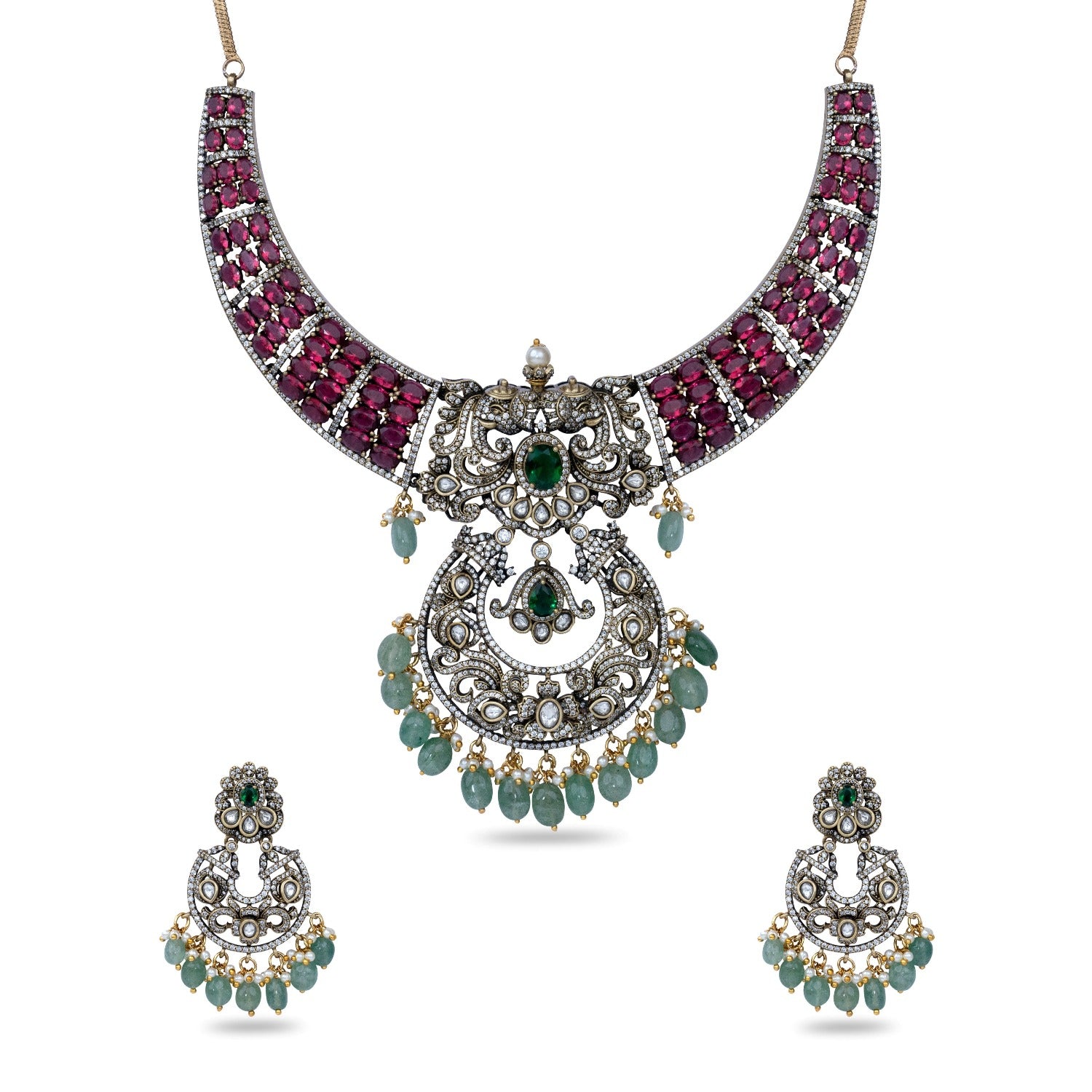 Rosie Nakshatra CZ Necklace Set