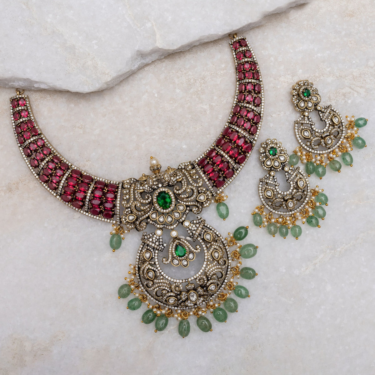 Rosie Nakshatra CZ Necklace Set