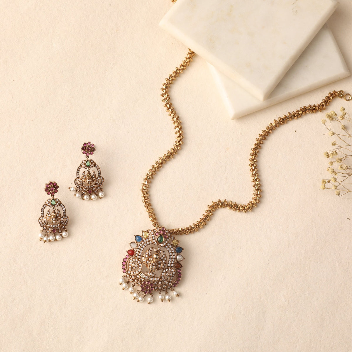 Lipsa Nakshatra CZ Pendant Set