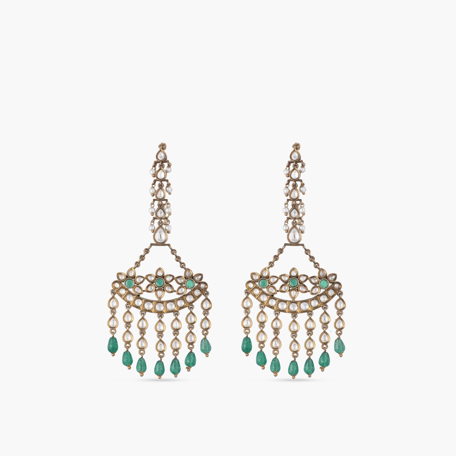 Jewelmak 14k Gold Chain Fringe Chandelier Earrings