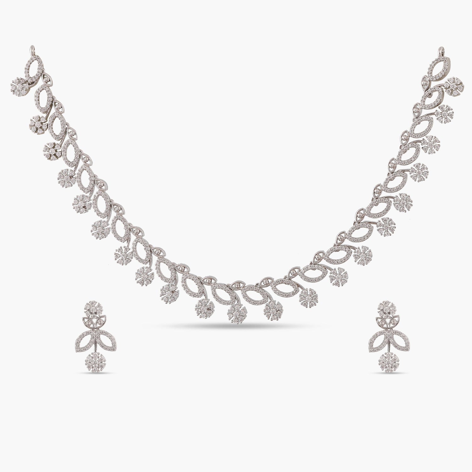 Snowflake Nakshatra CZ Necklace Set