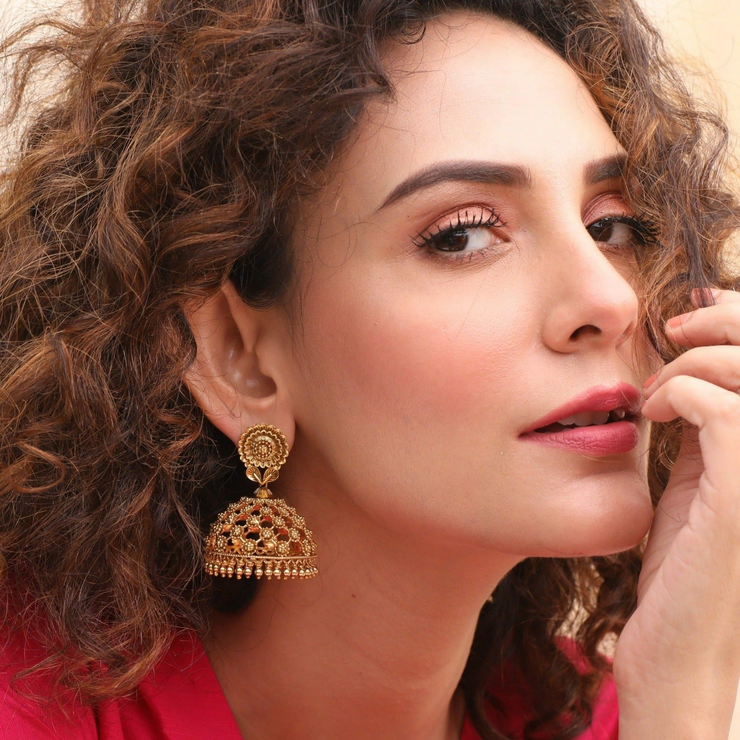 Indian Polki Jhumka Earrings - Dazzle Accessories