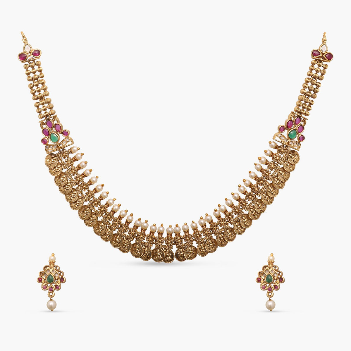 Parag Antique Coin Necklace Set