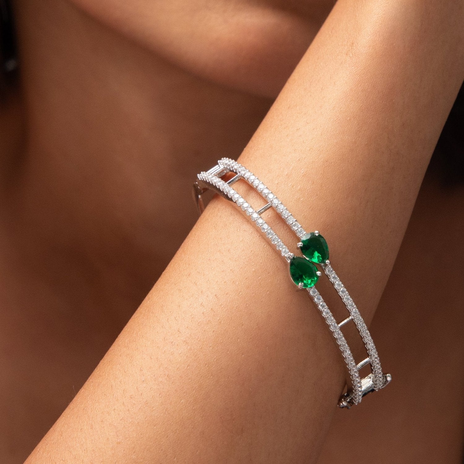 Lahari Nakshatra CZ Green Bracelet