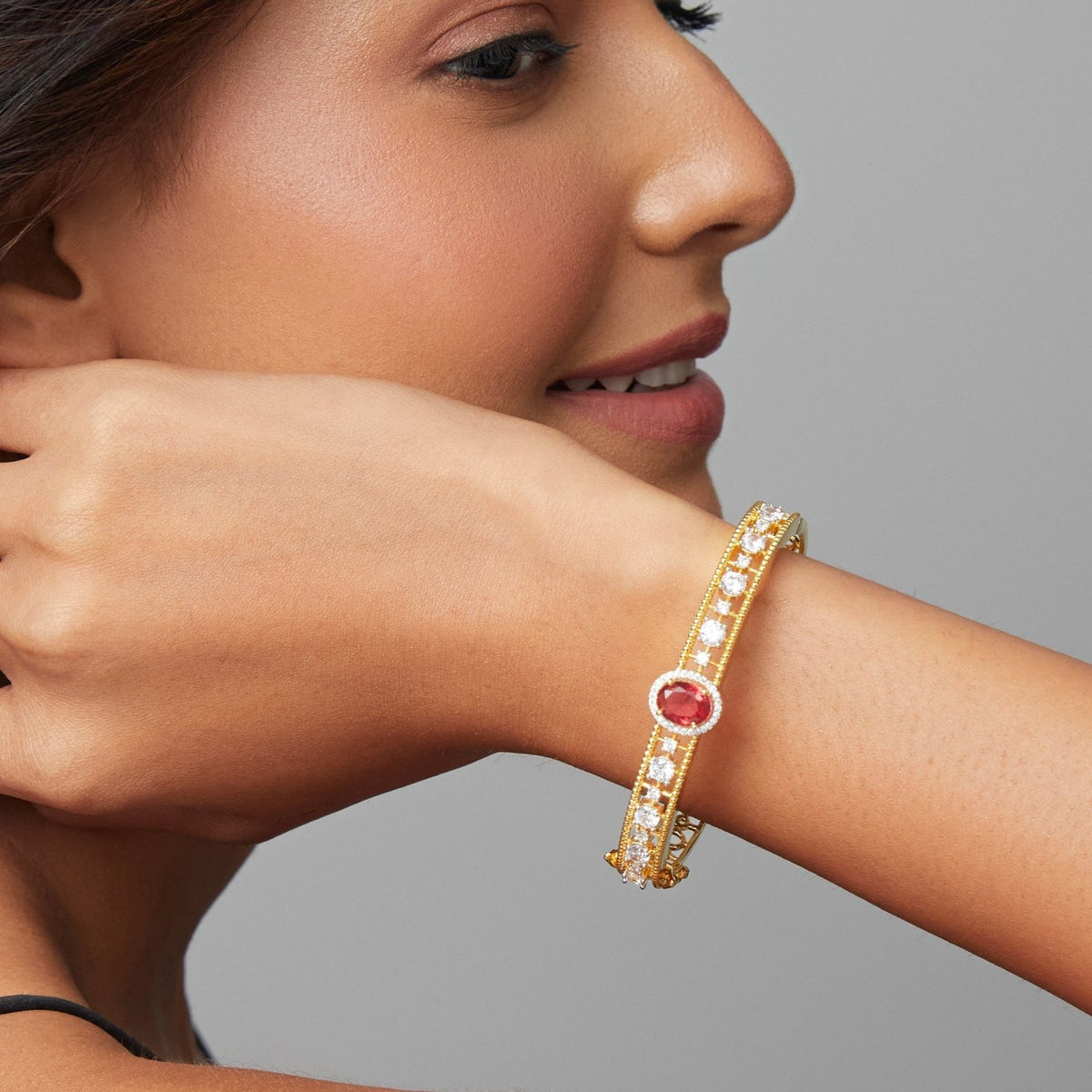 Neelima Nakshatra CZ Red Bracelet