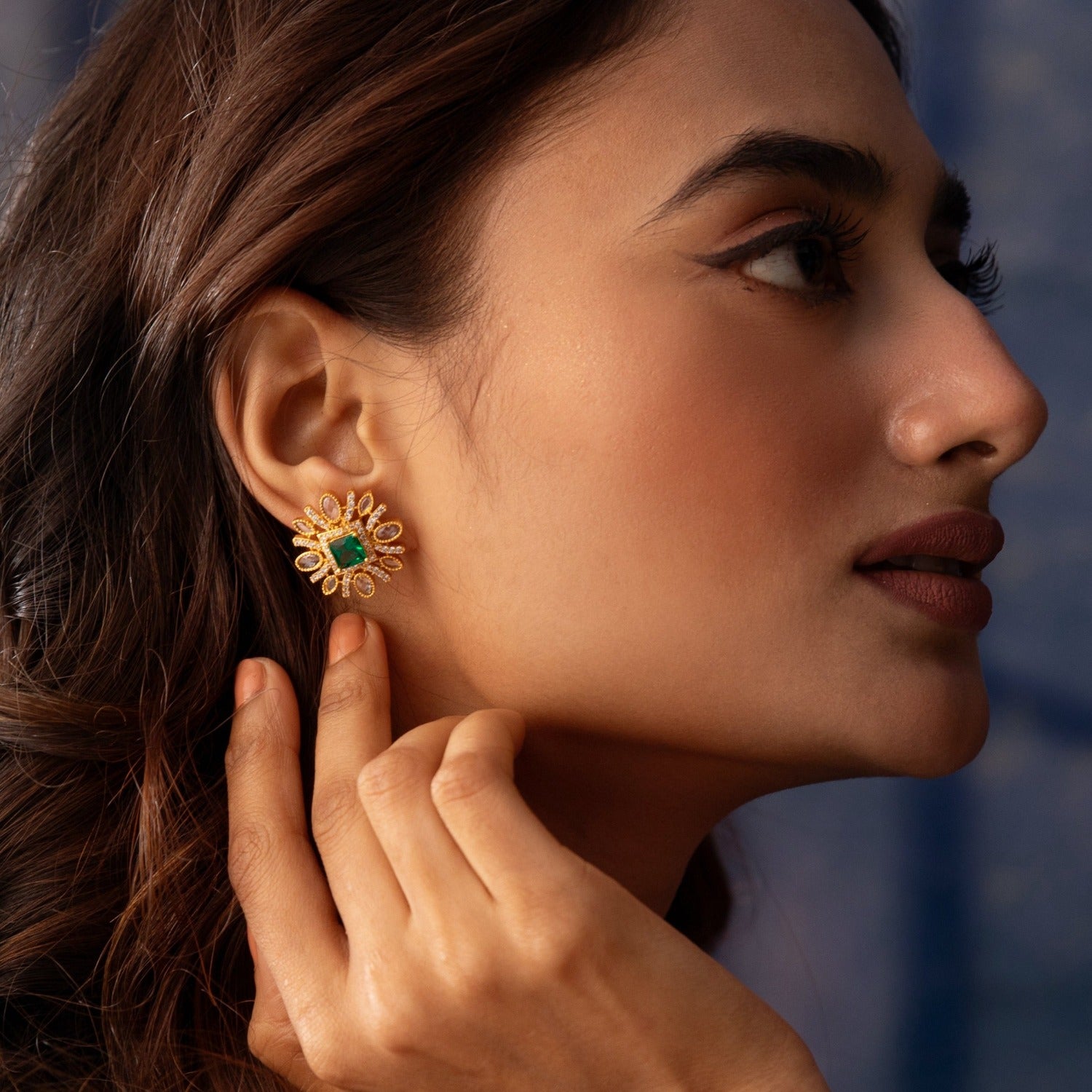 Gaula Nakshatra CZ Stud Earrings