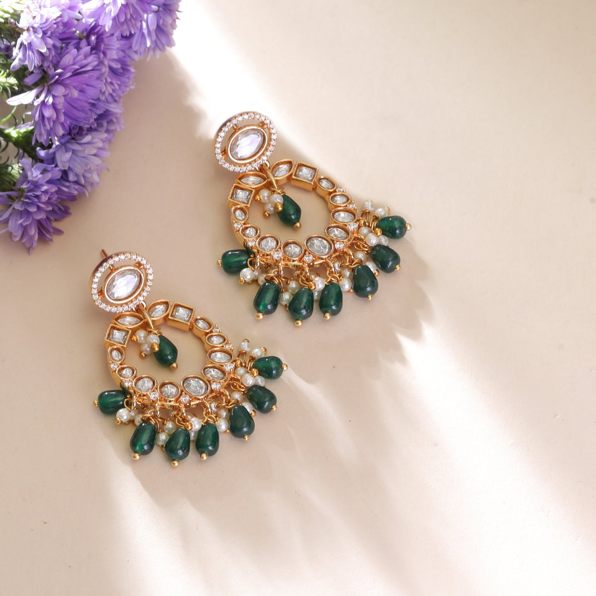 Avira Kundan Chandbali Earrings