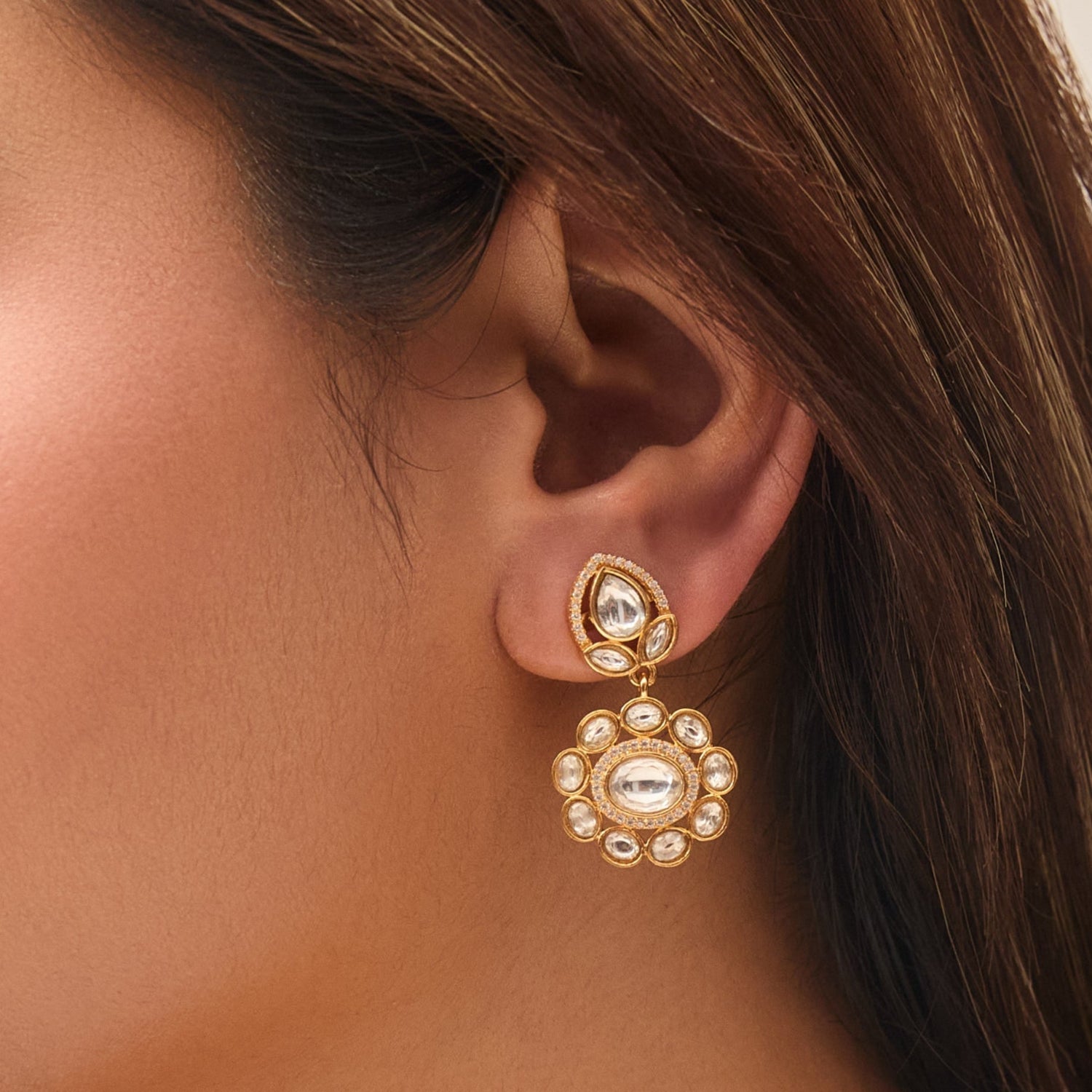 Grace Kundan Drop Earrings