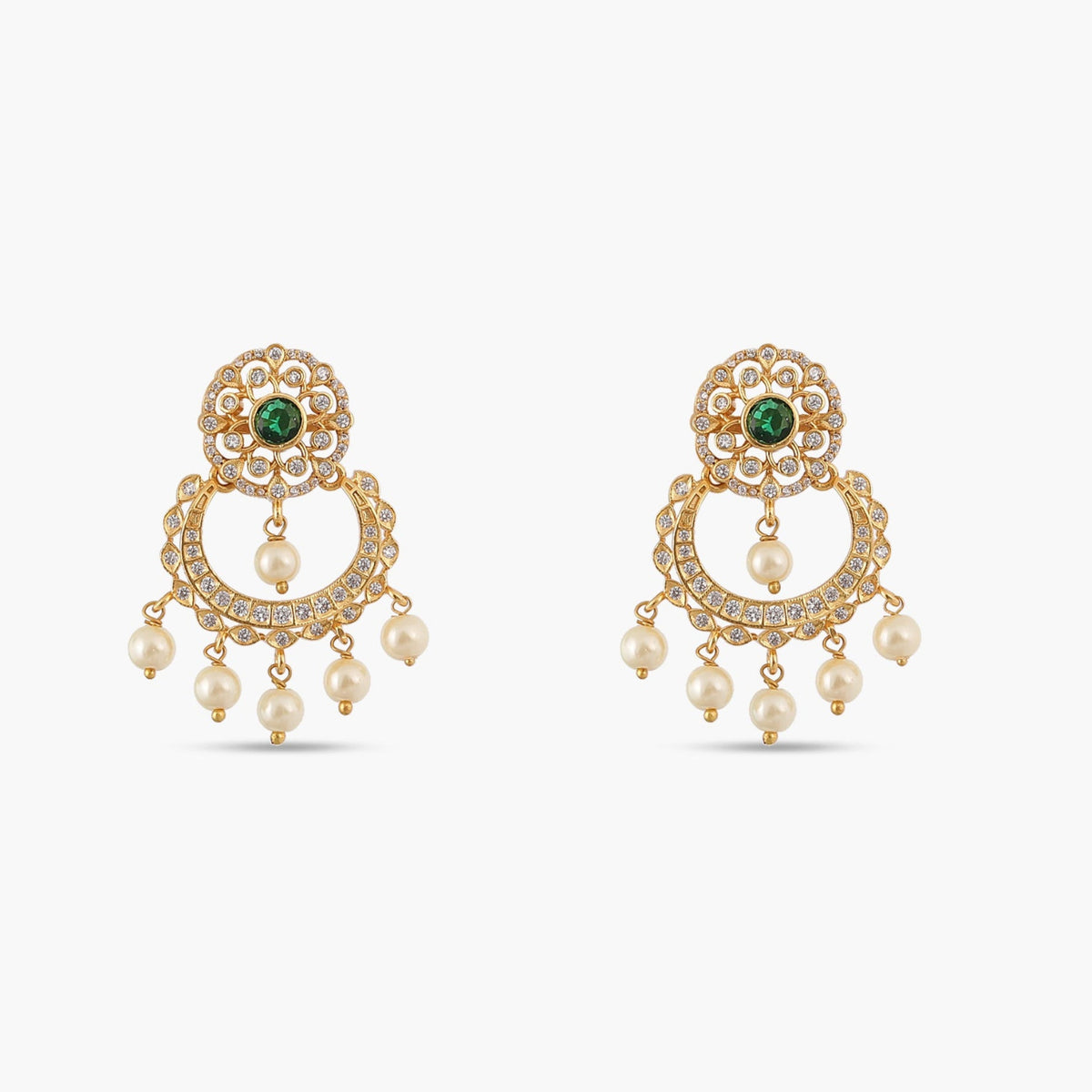 Sampriti Nakshatra CZ Chandbali Earrings