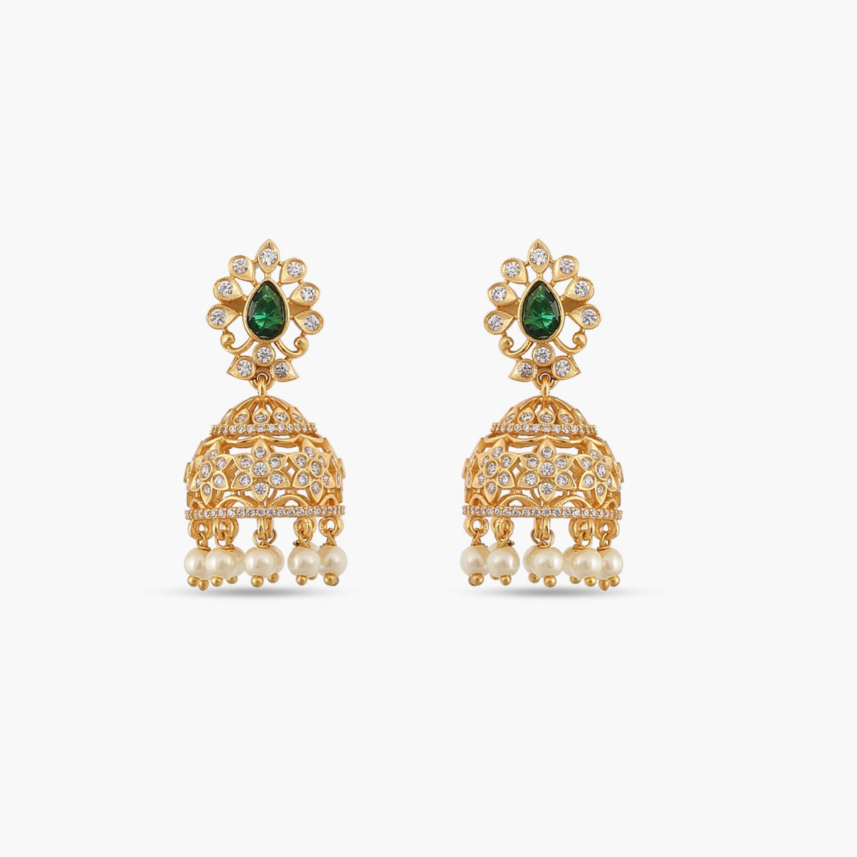 Harini Nakshatra CZ Jhumka Earrings