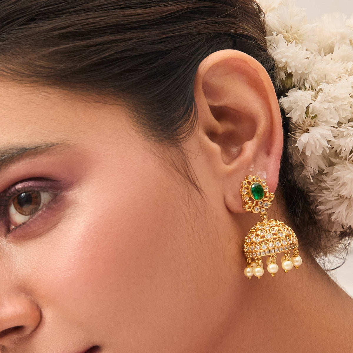 Ishani Nakshatra CZ Jhumka Earrings