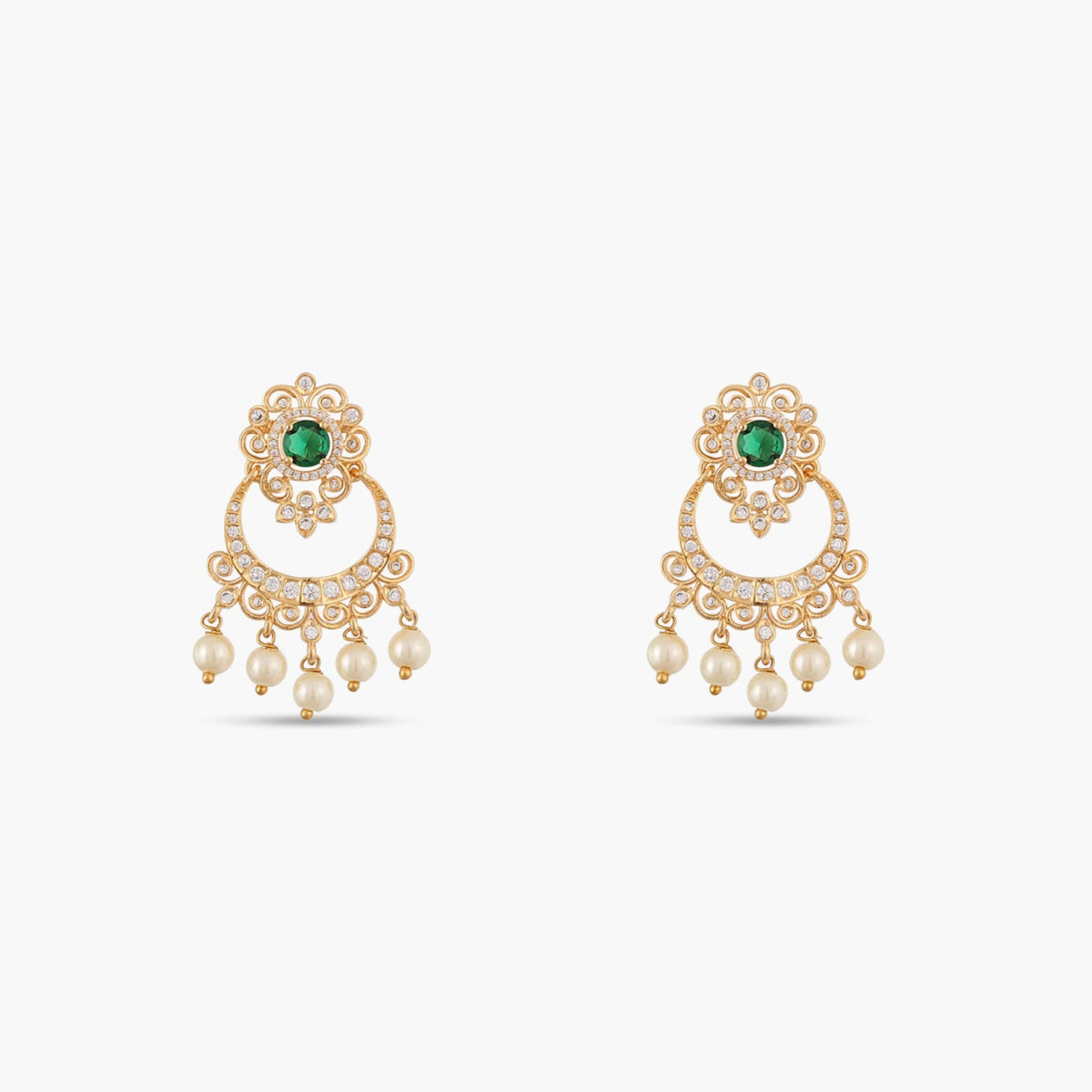 Avani Nakshatra CZ Chandbali Earrings