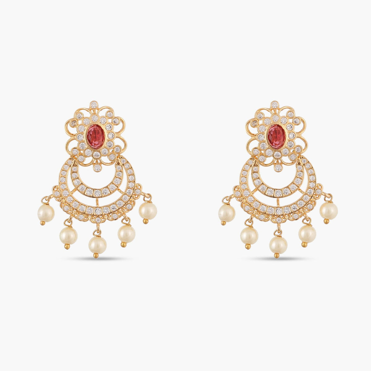 Roshini Nakshatra CZ Chandbali Earrings