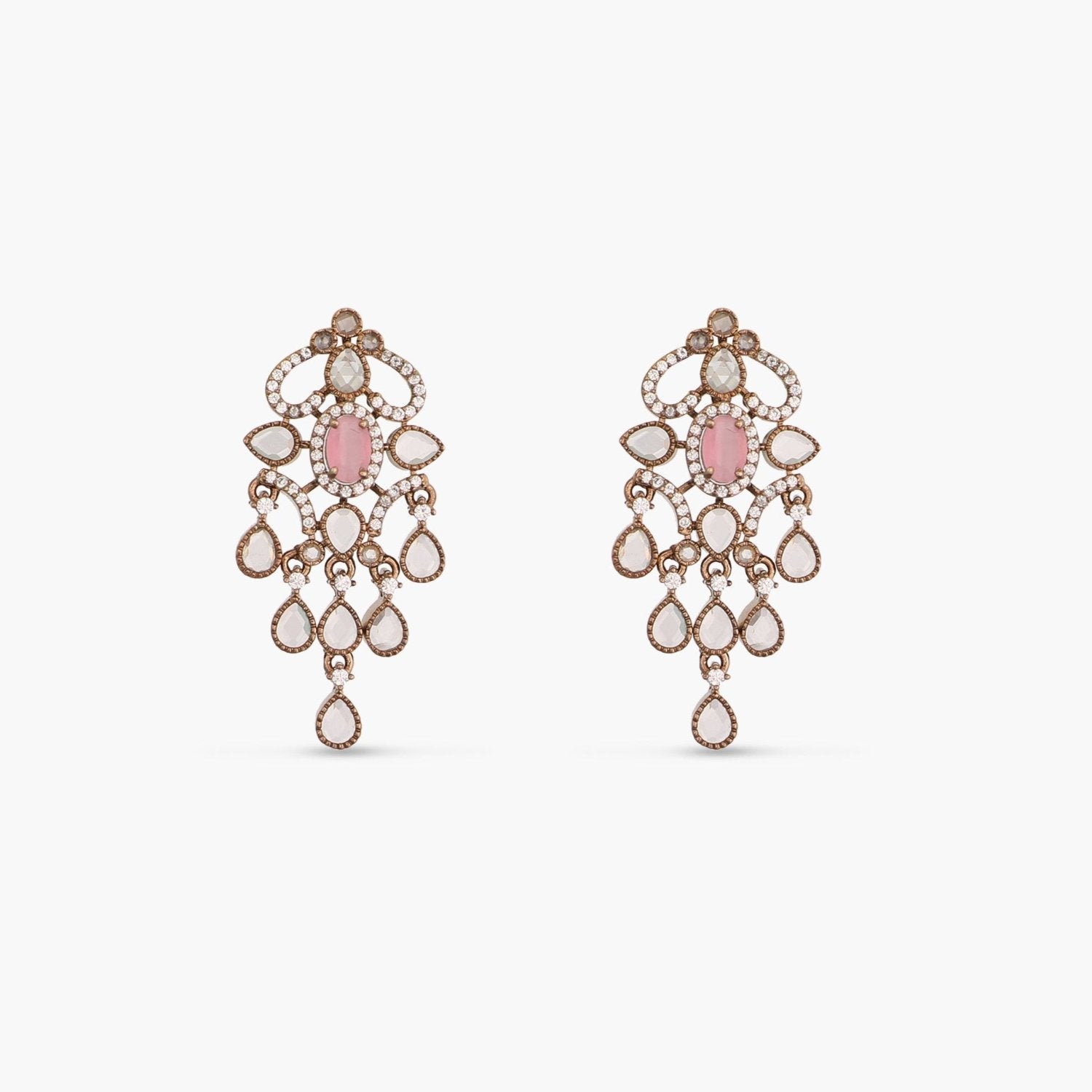 Ardeyi CZ Pink Stud Earrings