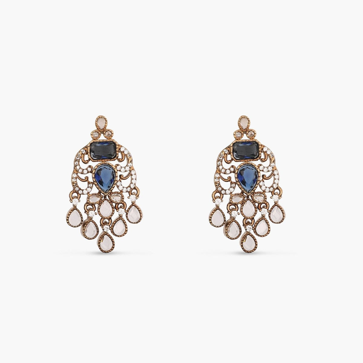 Alina CZ Blue Stud Earrings