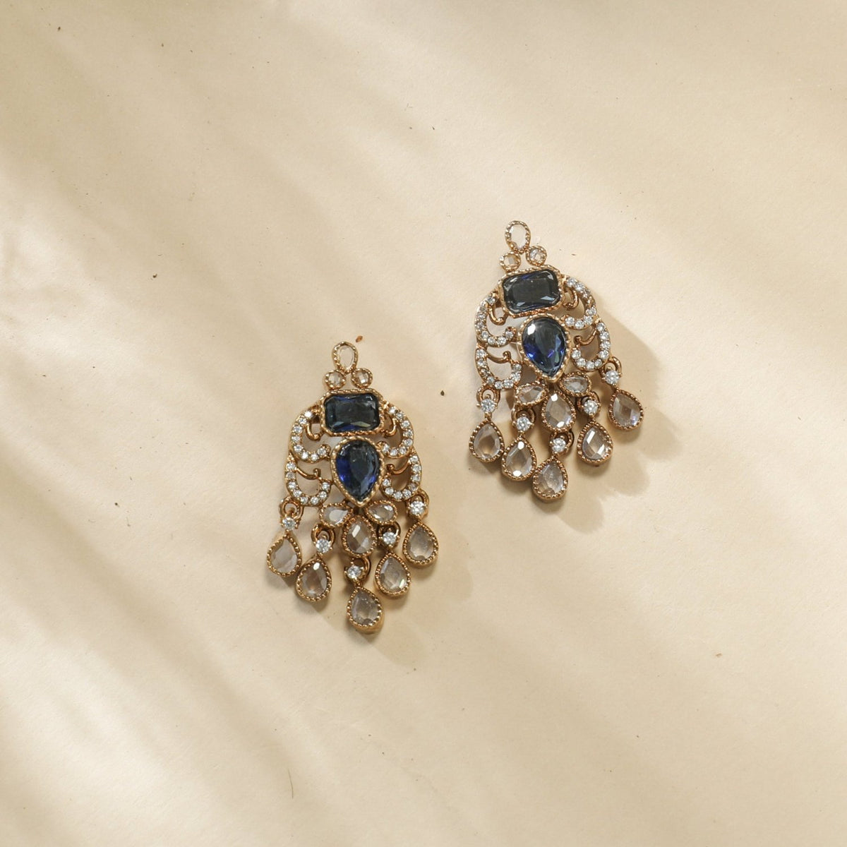 Alina CZ Blue Stud Earrings