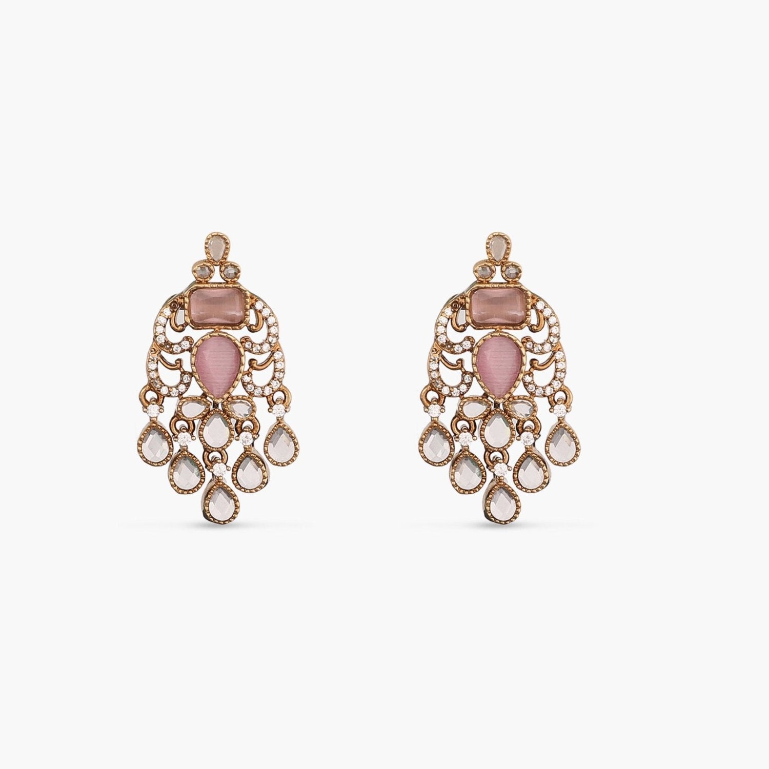 Alina CZ Pink Stud Earrings