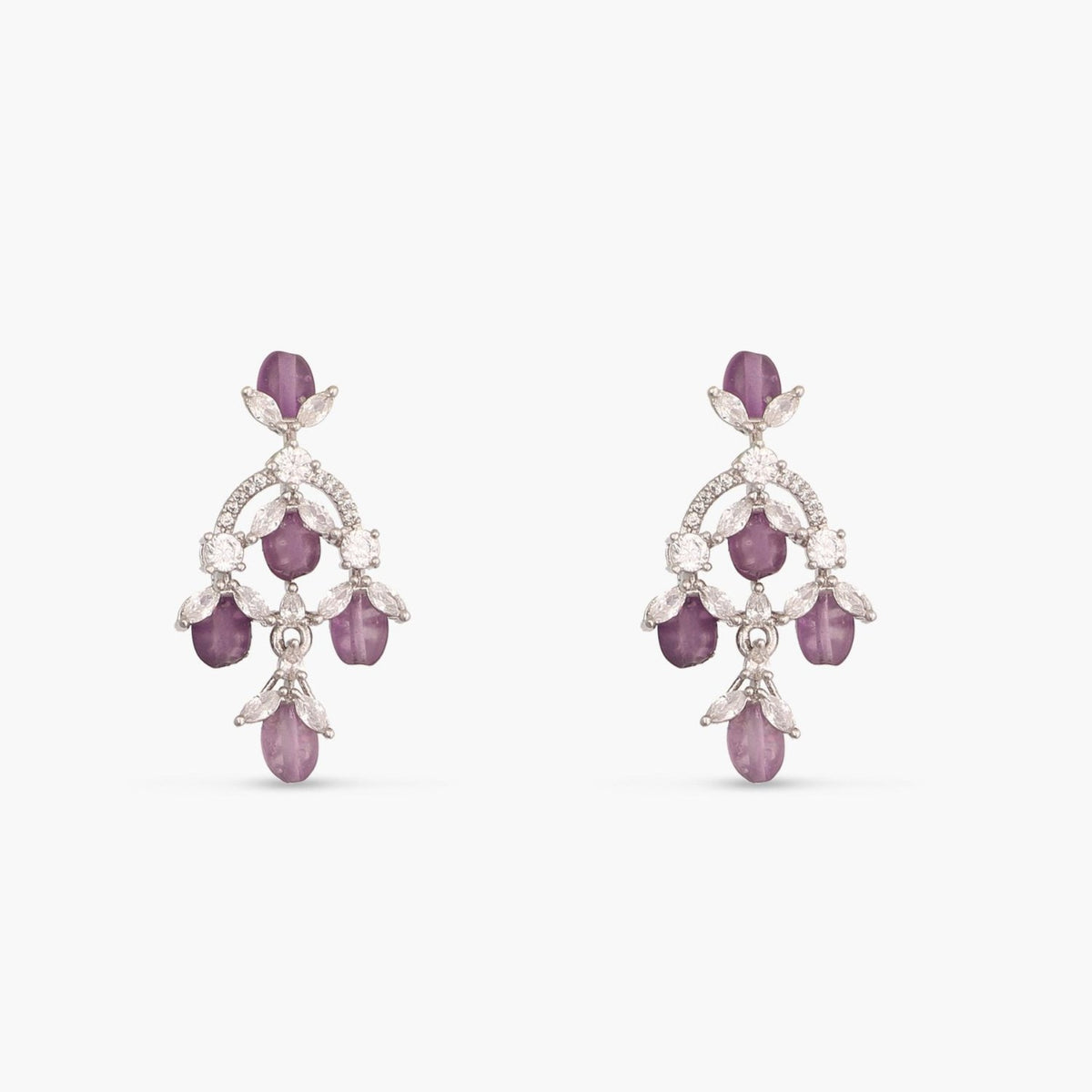 Camellia Nakshtra CZ Drop Earrings