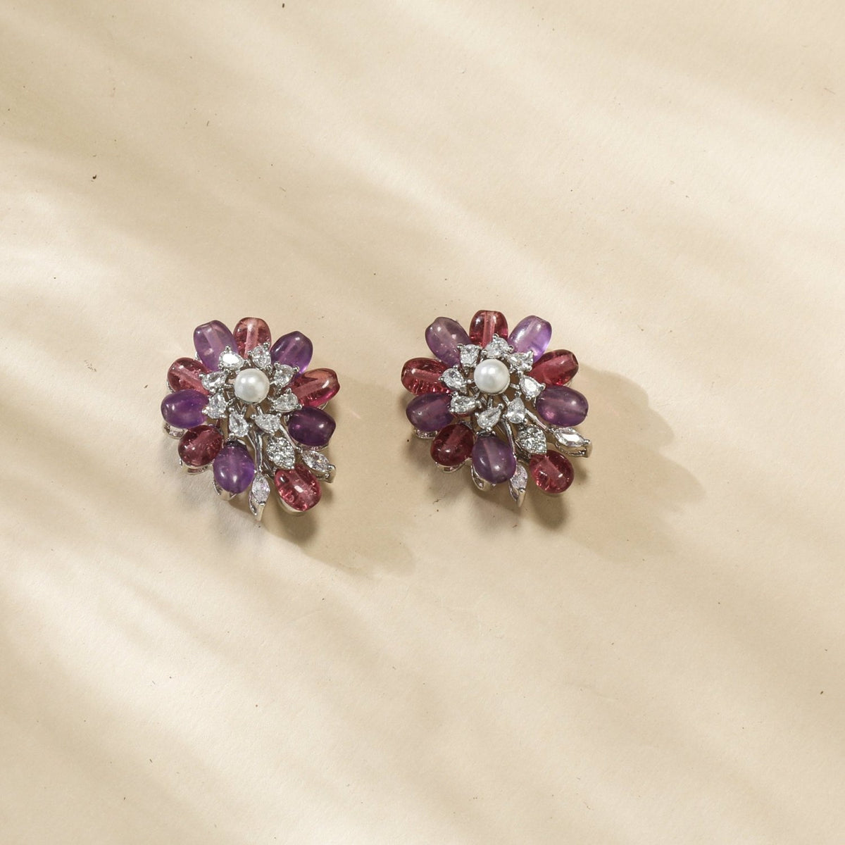 Jasmine Delicate CZ Lavender Stud Earrings