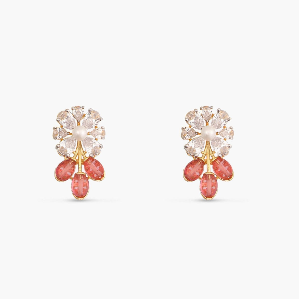 Shayara Nakshatra CZ Red Stud Earrings