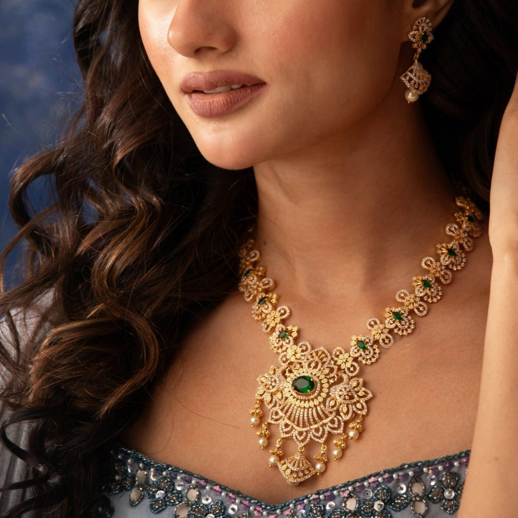 Buy Varuna Nakshatra CZ Necklace Set