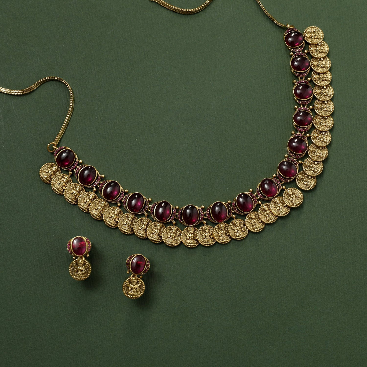 Dhanya Antique Kempu Necklace Set