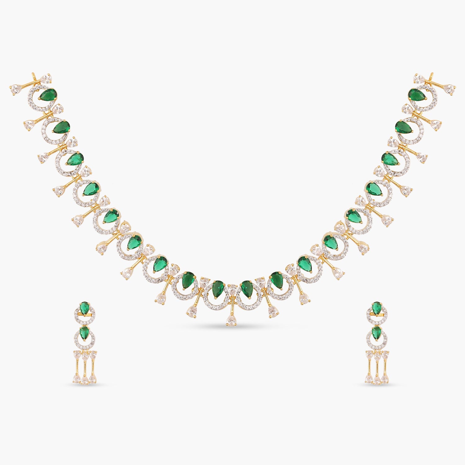 Amara Green CZ Necklace Set