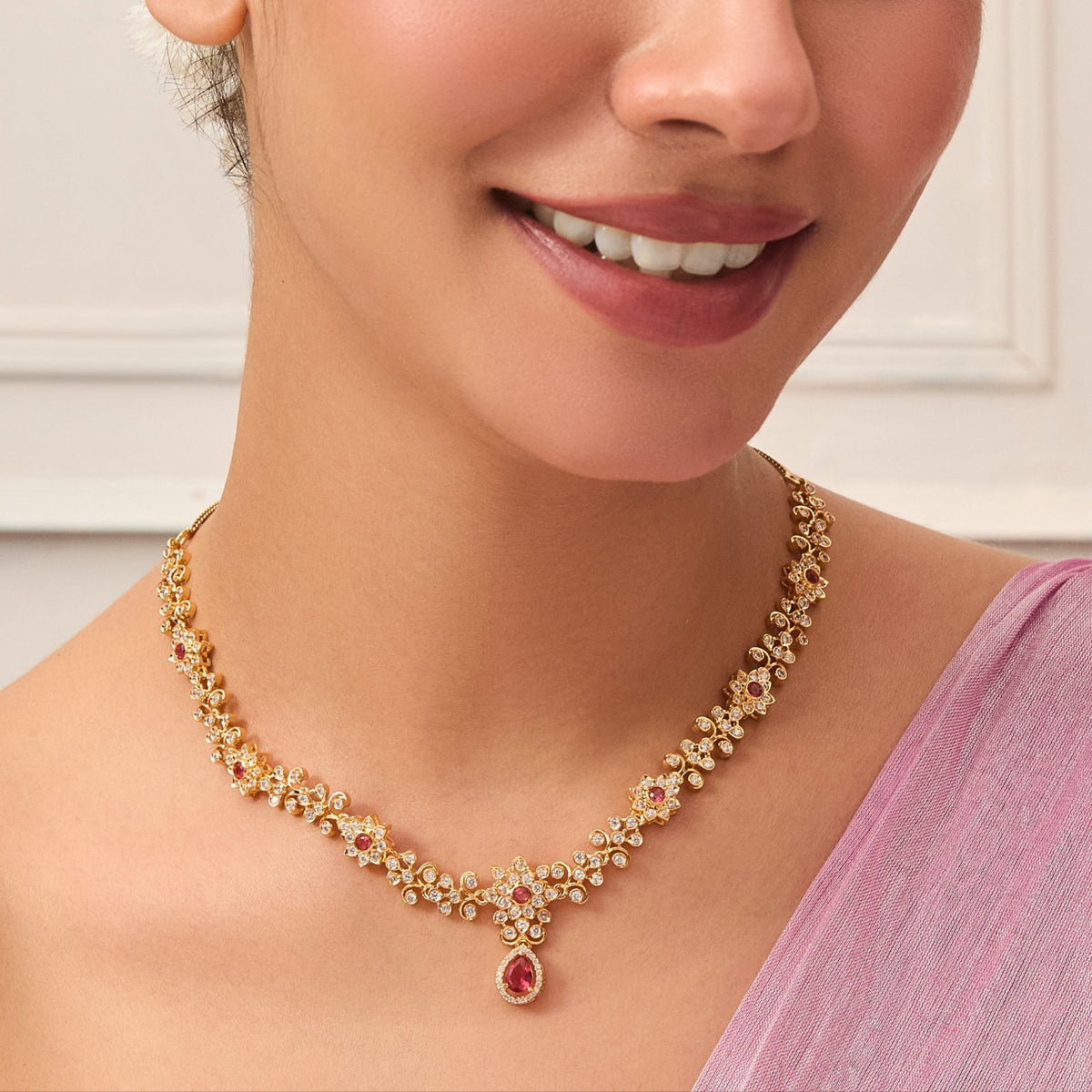 Scarlet Nakshatra CZ Necklace