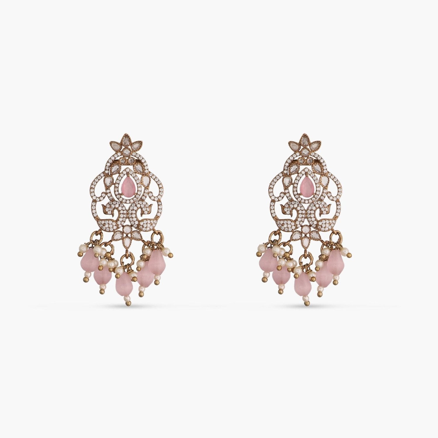 Zarina CZ Pink Drop Earrings