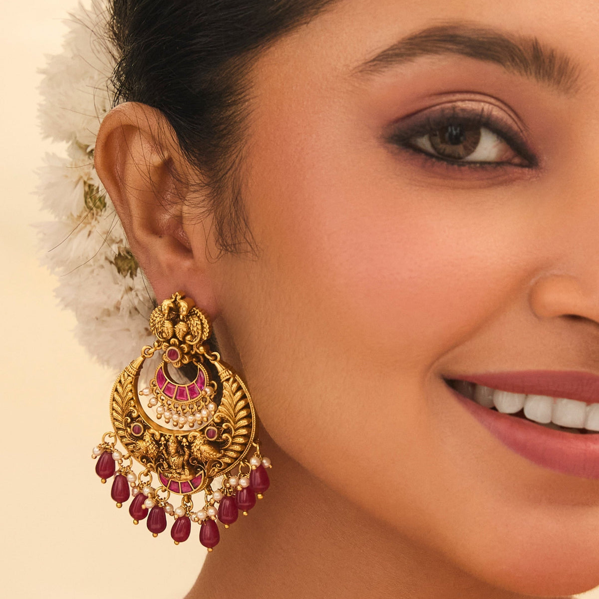 Padhmika Antique Chandbali Earrings