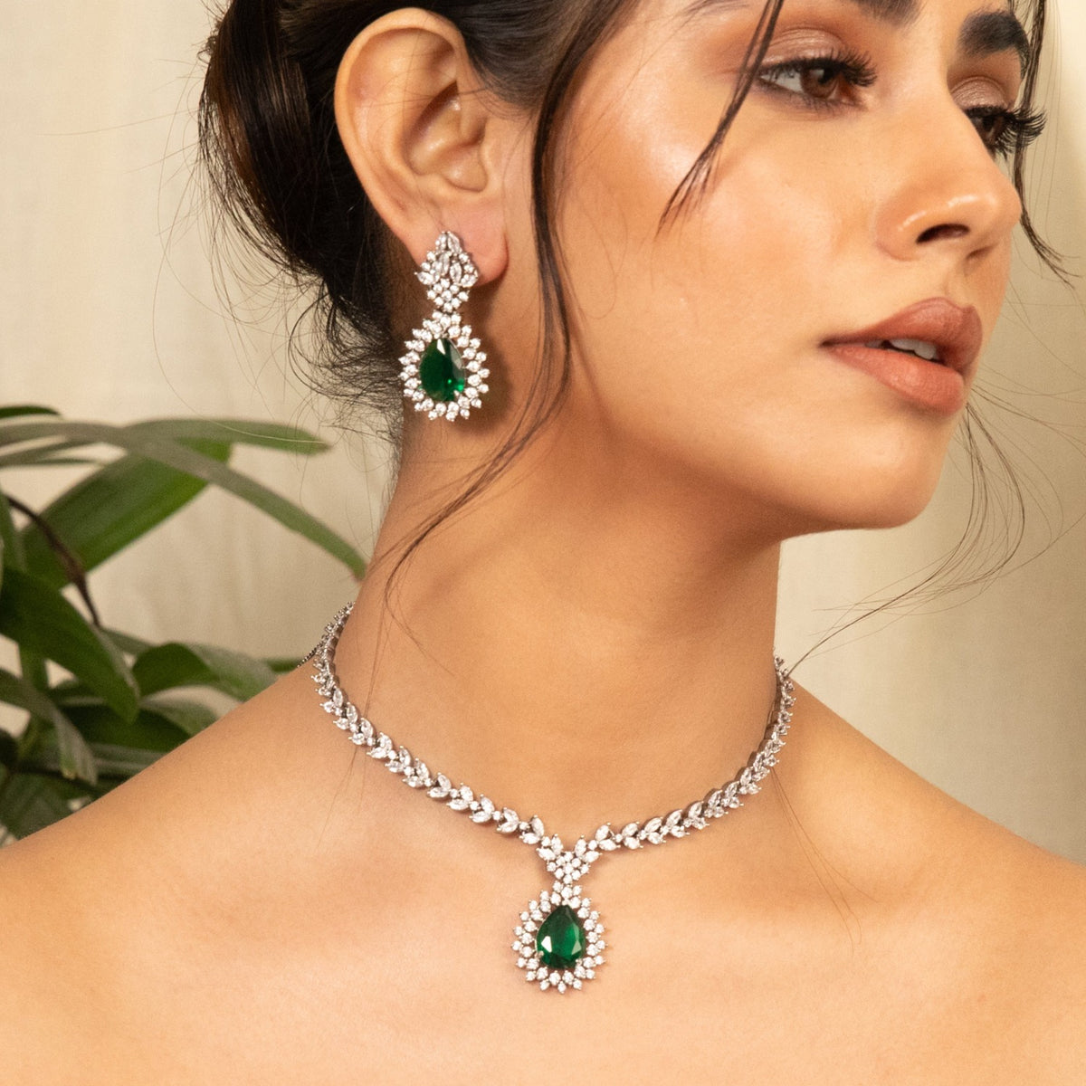 Aliona Nakshatra CZ Necklace Set 