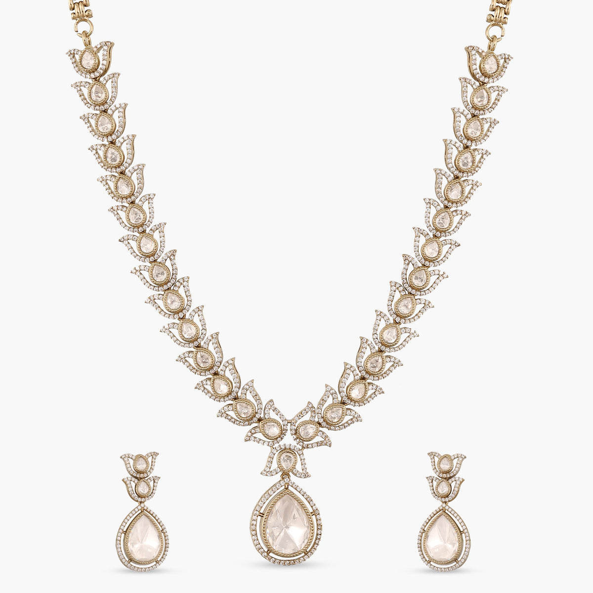 Leafy Affair Polki Necklace Set