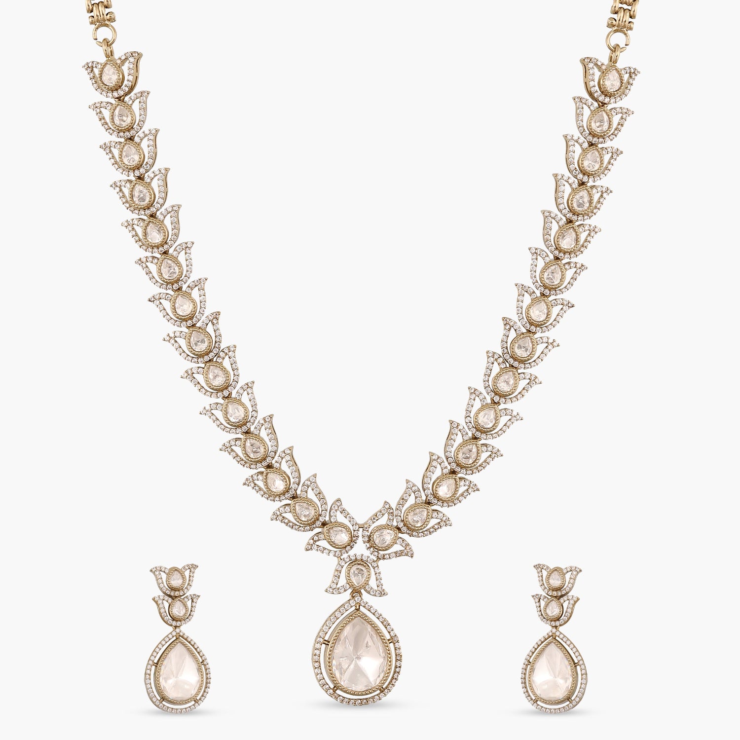 Leafy Affair Polki Necklace Set