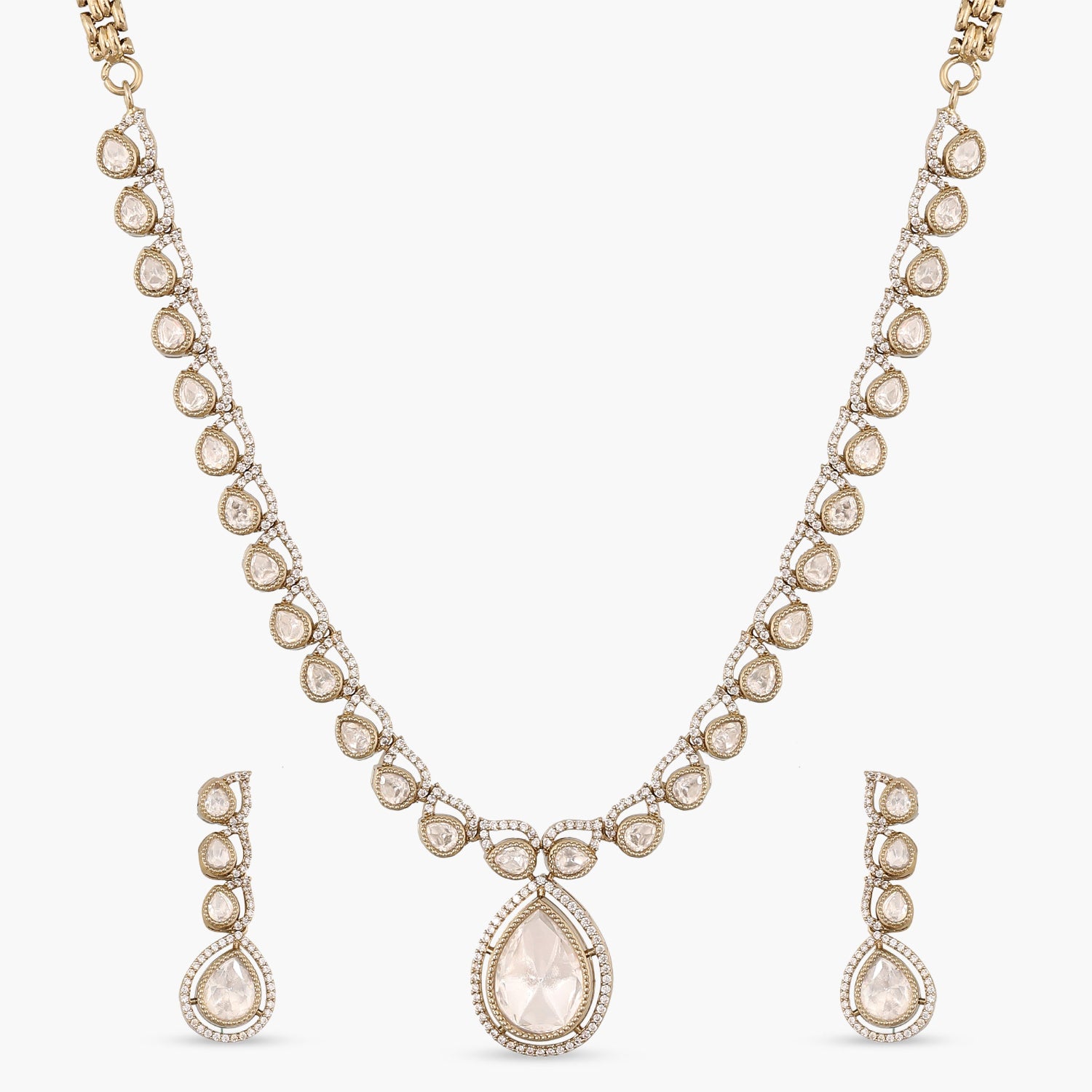 Classic Shine Polki Necklace Set