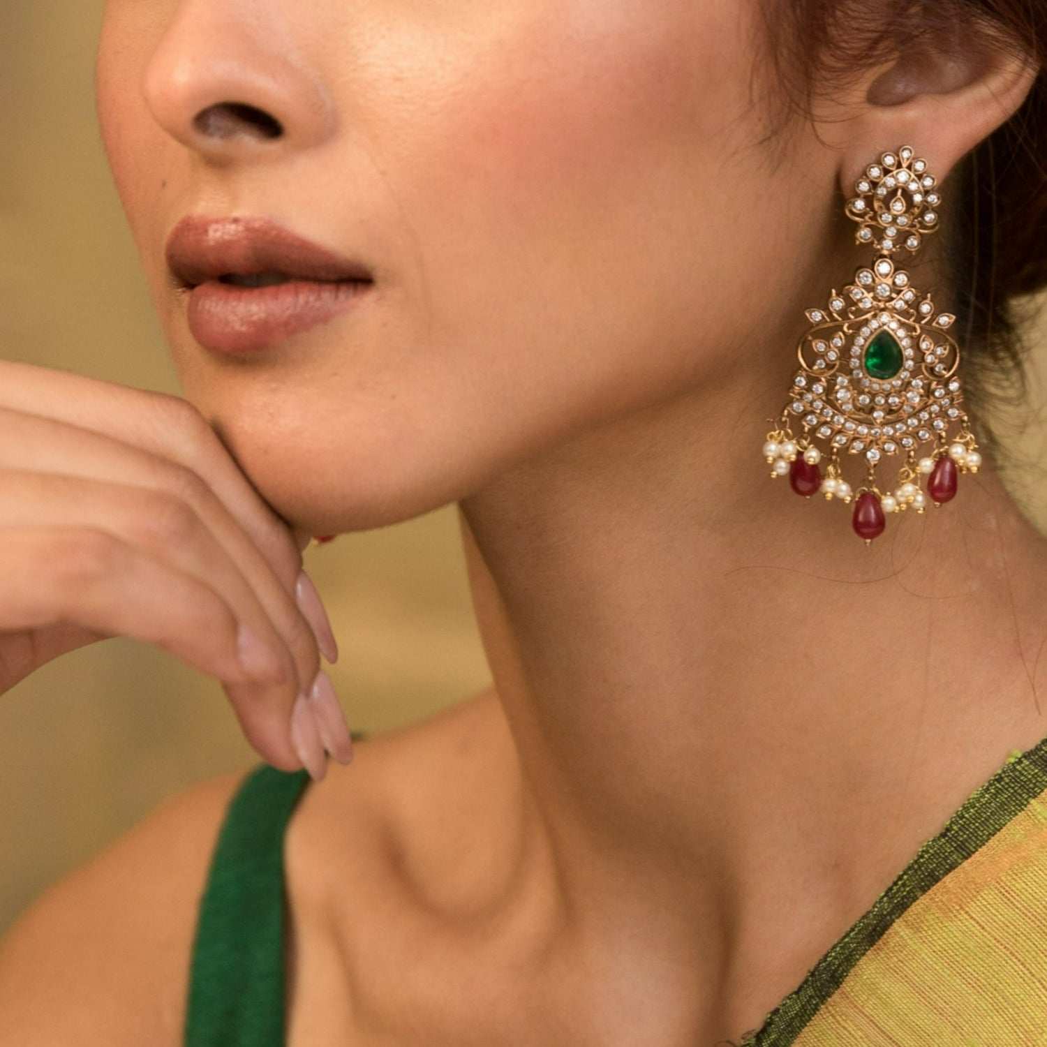 Vaksta Nakshatra CZ Drop Earrings