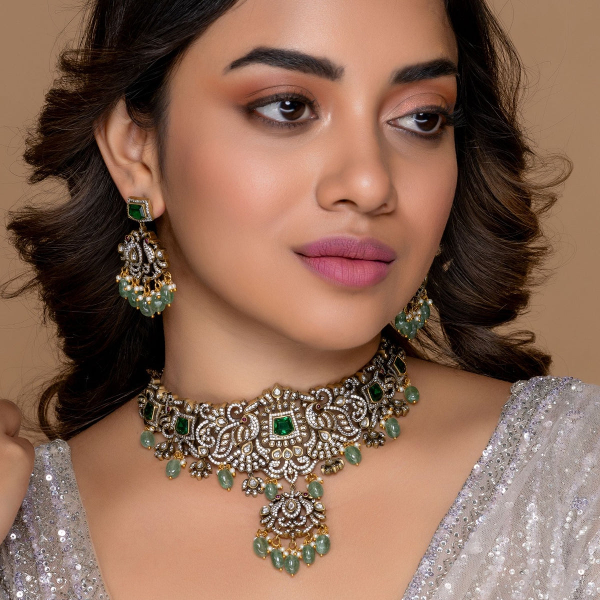 Audrey Nakshatra CZ Choker Set