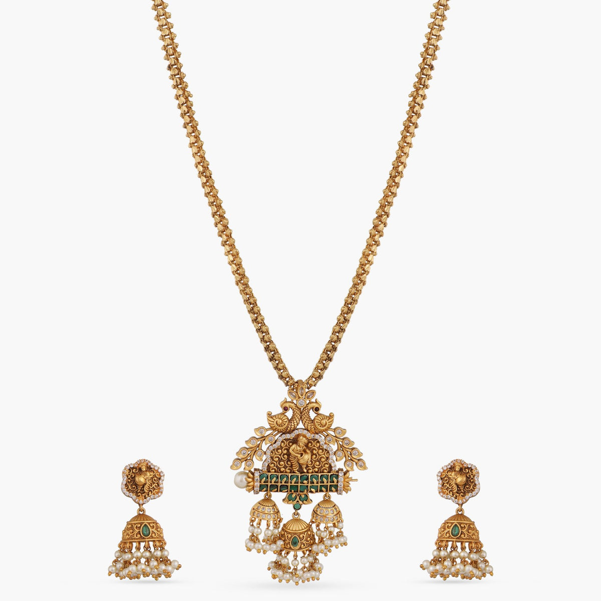 Devesh Antique Temple Pendant Set