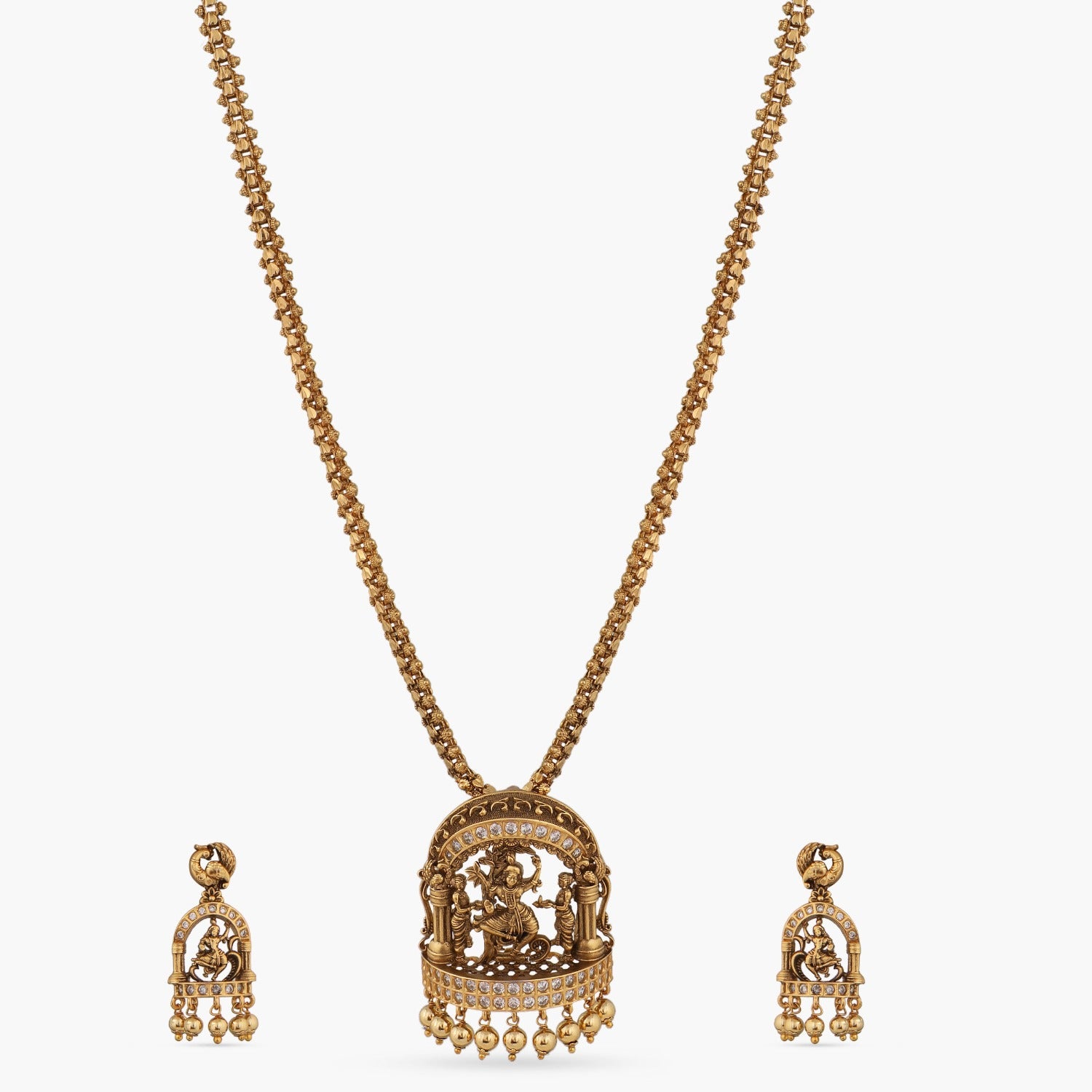 Temple jewellery deals pendant set