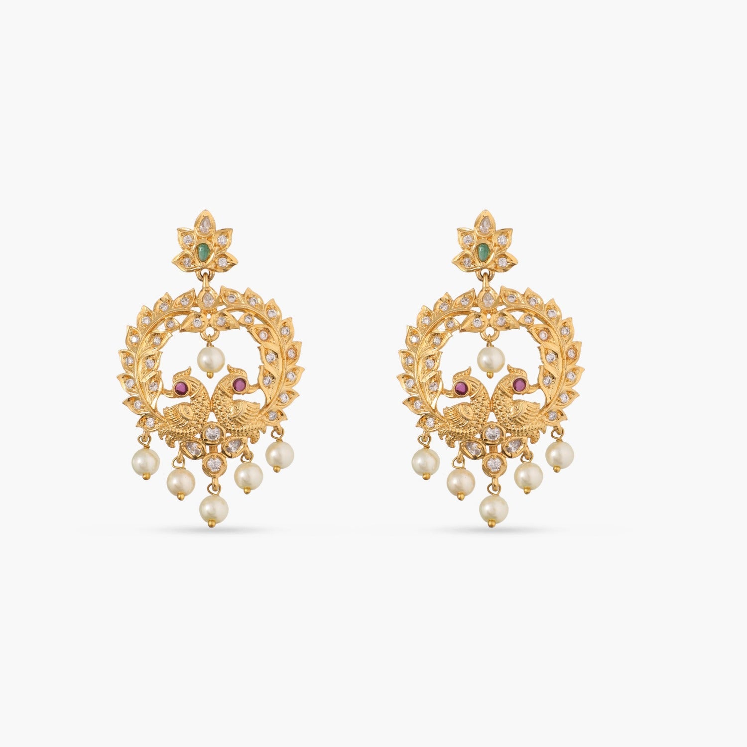 Buy Fashionate Floral Customer Gold Earrings |GRT Jewellers