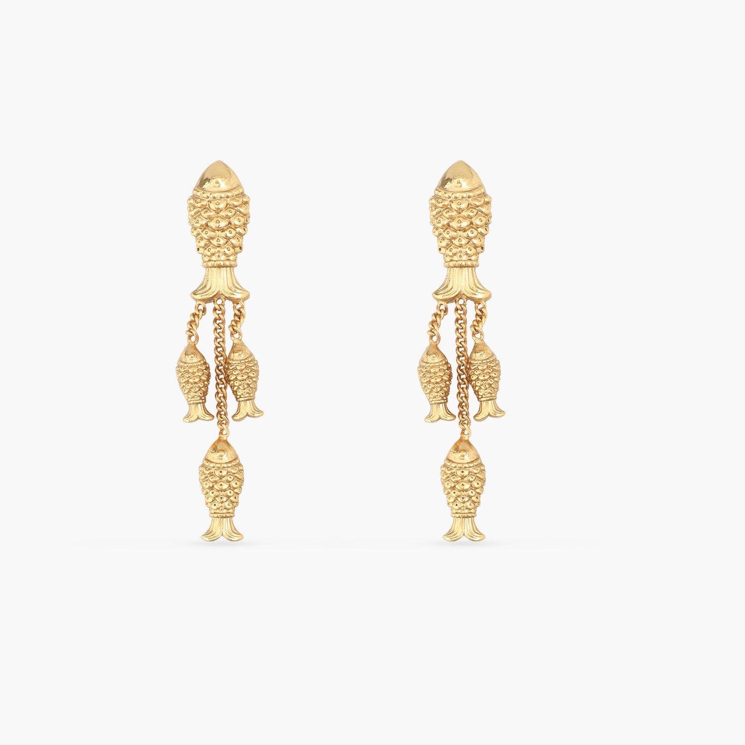 18k Yellow Gold Shell Drop Earrings | CADAR