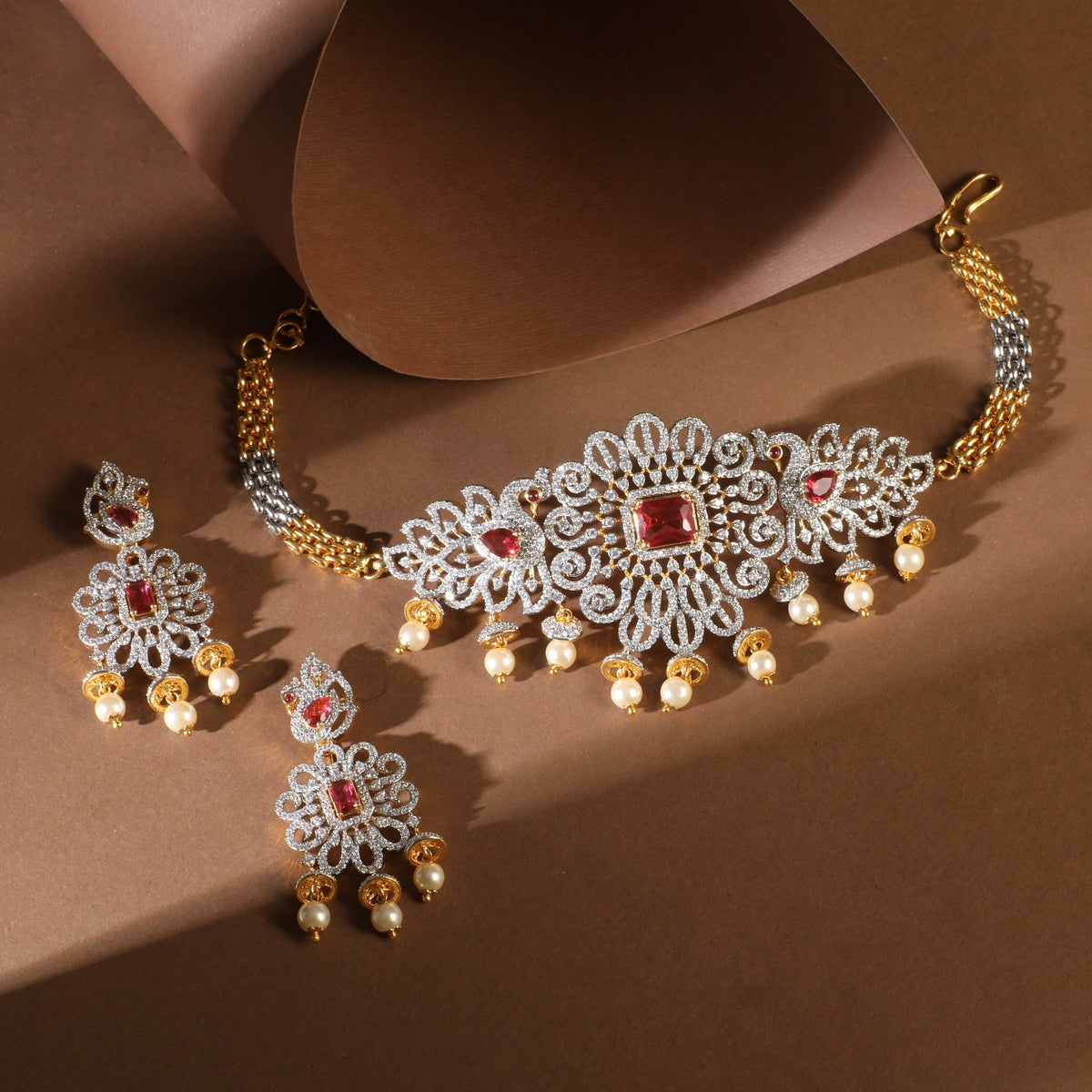 Silas Nakshatra CZ Mini Choker Set 